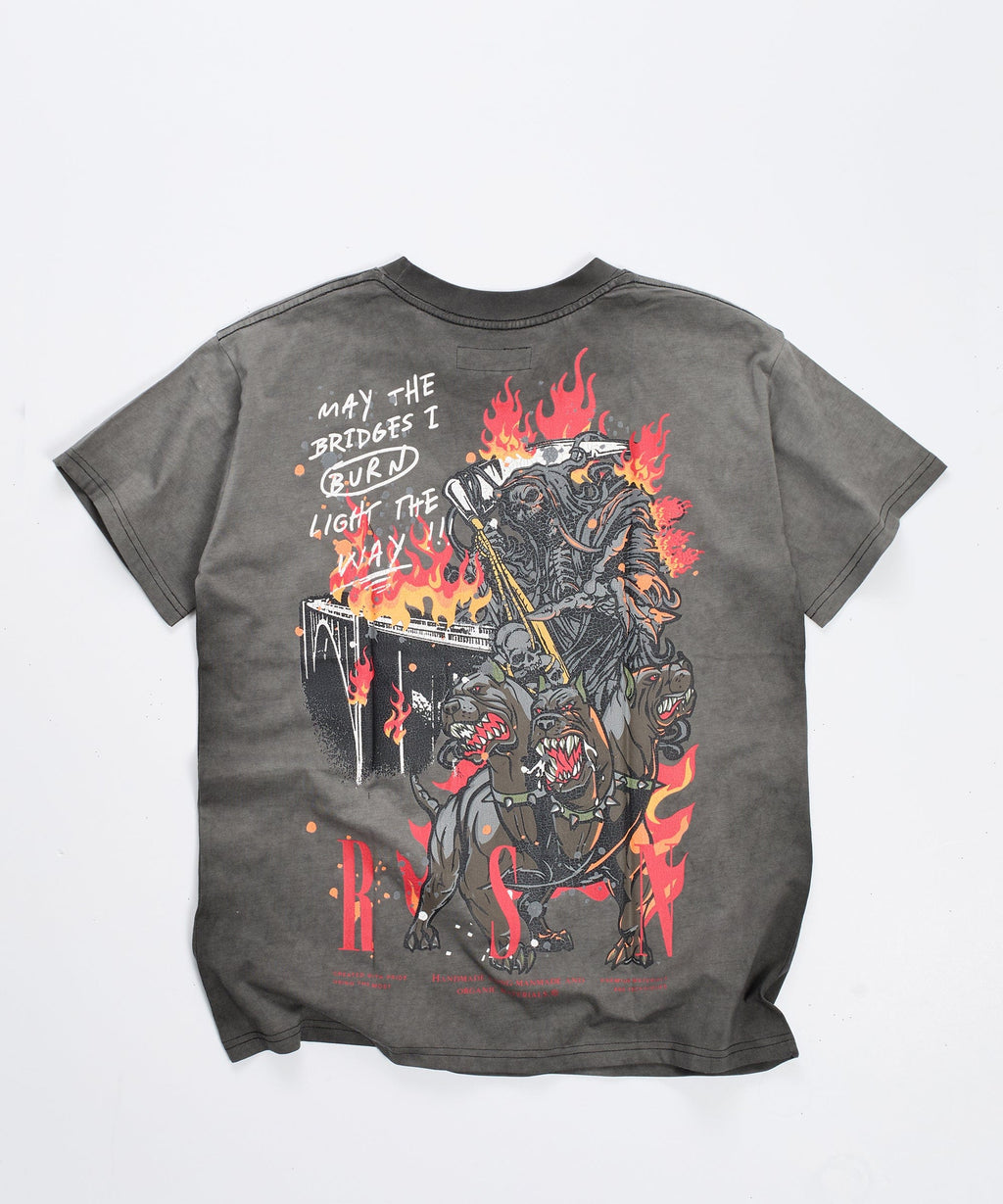 Bridges Burn Washed Tee - Black