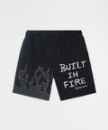 Built In Fire Rhinestone Shorts - Black