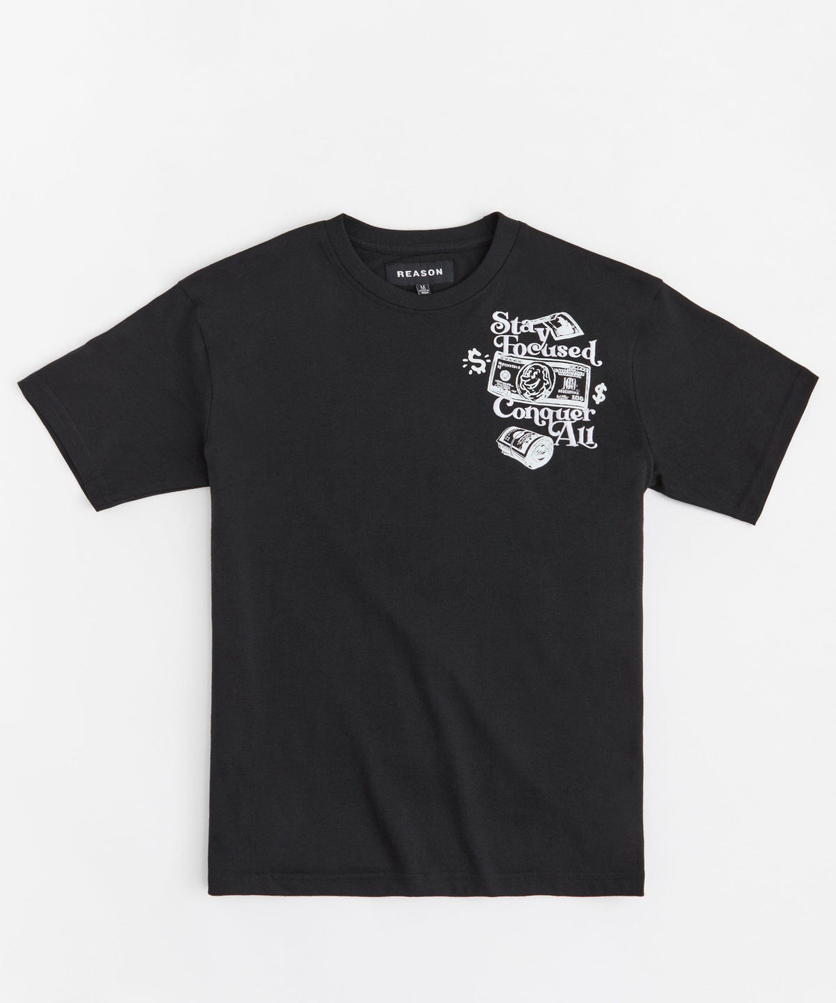 Big Checks Embroidered Short Sleeve Tee - Black