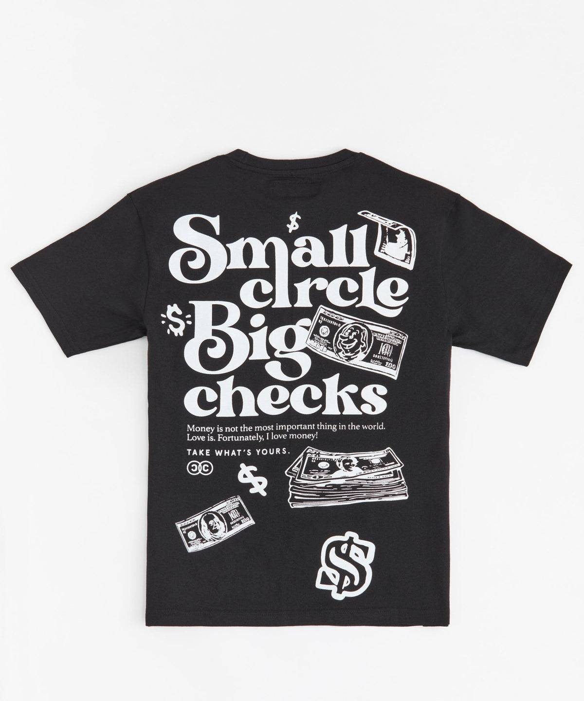 Big Checks Embroidered Short Sleeve Tee - Black