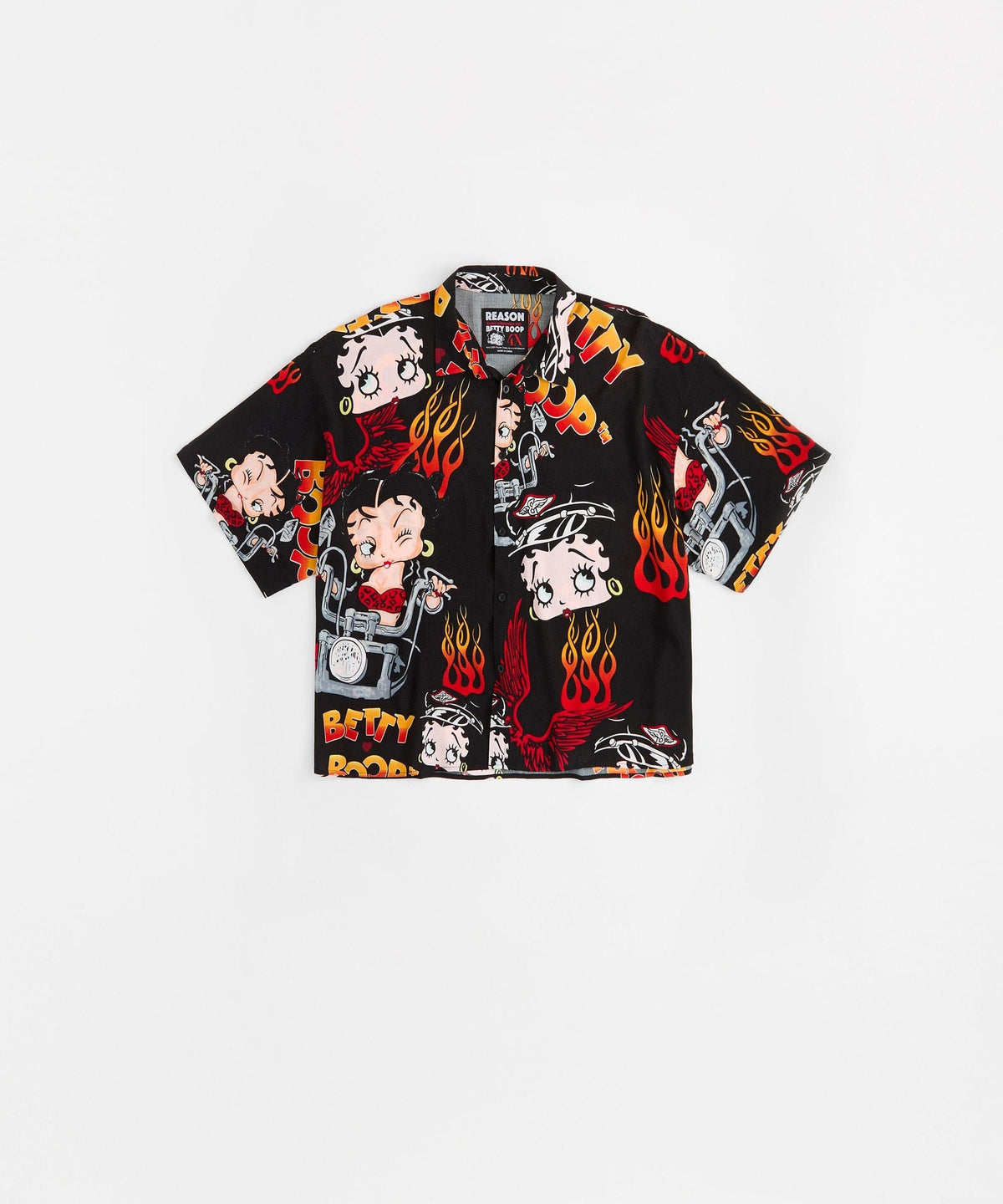 Betty Boop Road Rebel Women's Plus Size Short Sleeve Shirt - Black